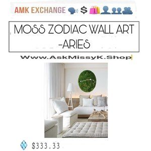 ARIES ♈️MOSS ZODIAC WALL ART Is On Sale At Www.AMK Exchange.Org 🗣💲🛍👤👥🫂
